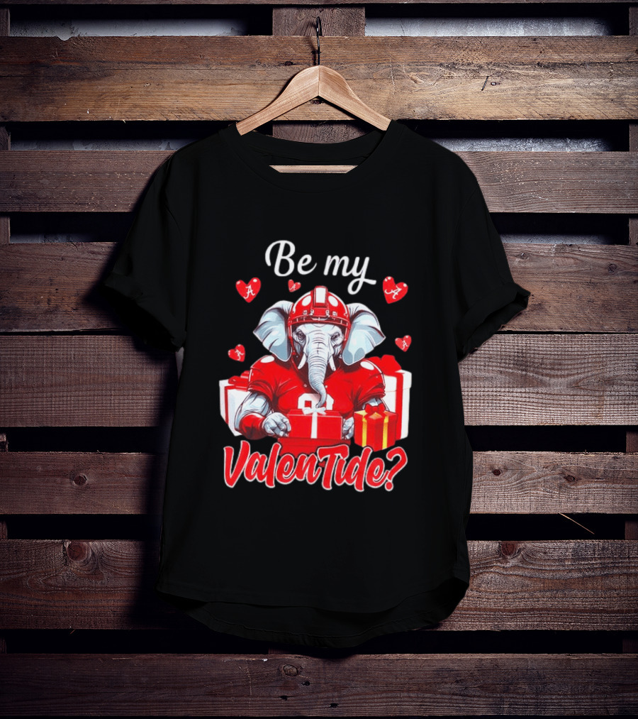 Be My ValenTide Alabama Crimson Tide Elephant Sports Valentine T-Shirt