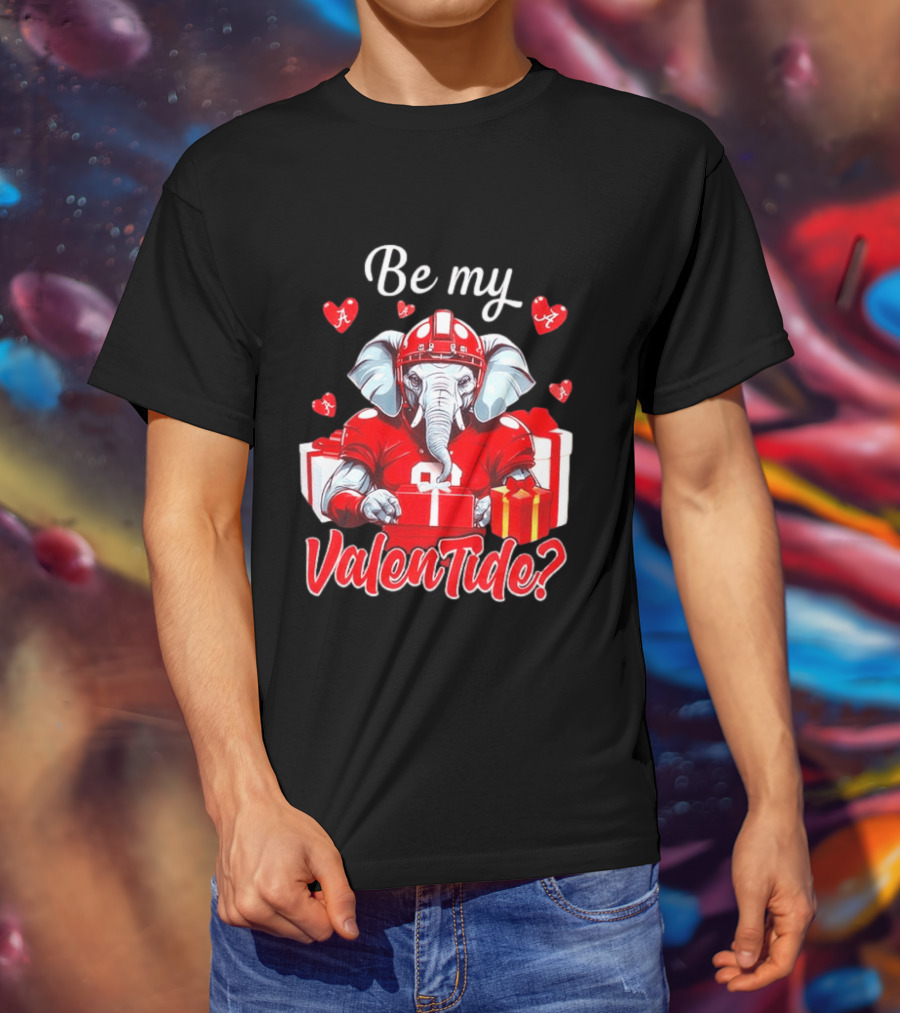 Be My ValenTide Alabama Crimson Tide Elephant Sports Valentine T-Shirt