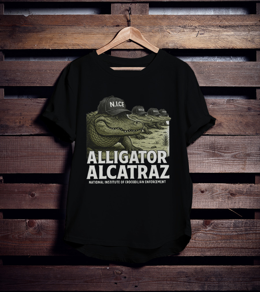 Alligator Alcatraz N.I.C.E. National Institute Of Crocodilian Enforcement T-Shirt