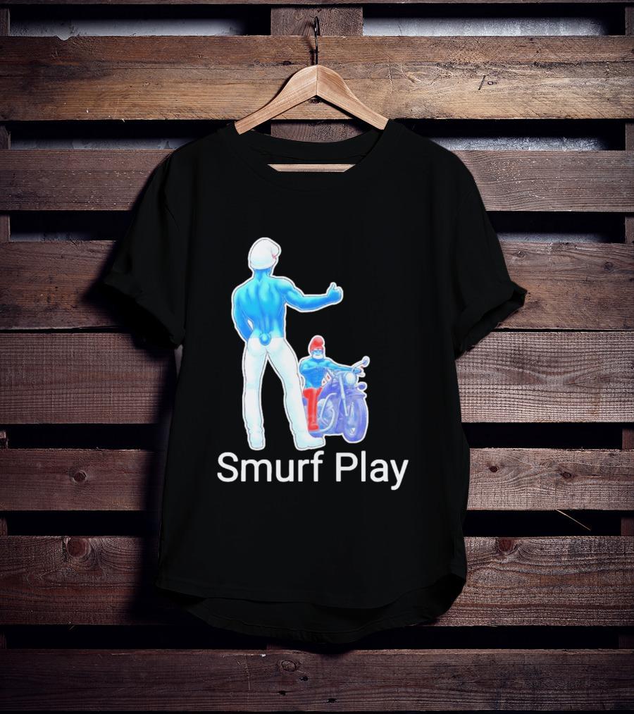 Smurf Play Gay LGBT Biker T-Shirt