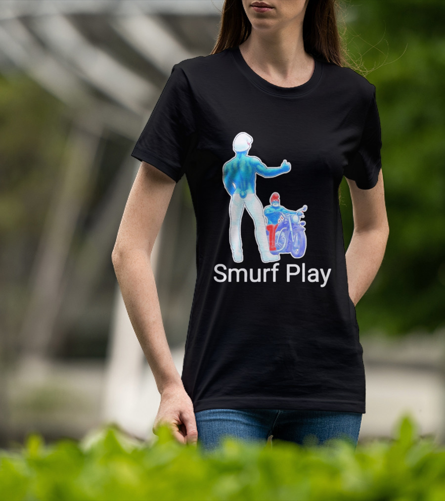 Smurf Play Gay LGBT Biker T-Shirt