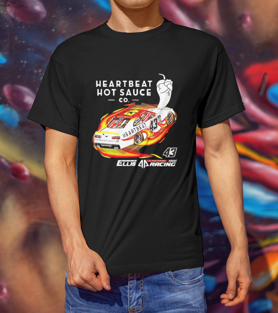 Heartbeat Hot Sauce Co Ryan Ellis 43 Alpha Prime Racing T-Shirt