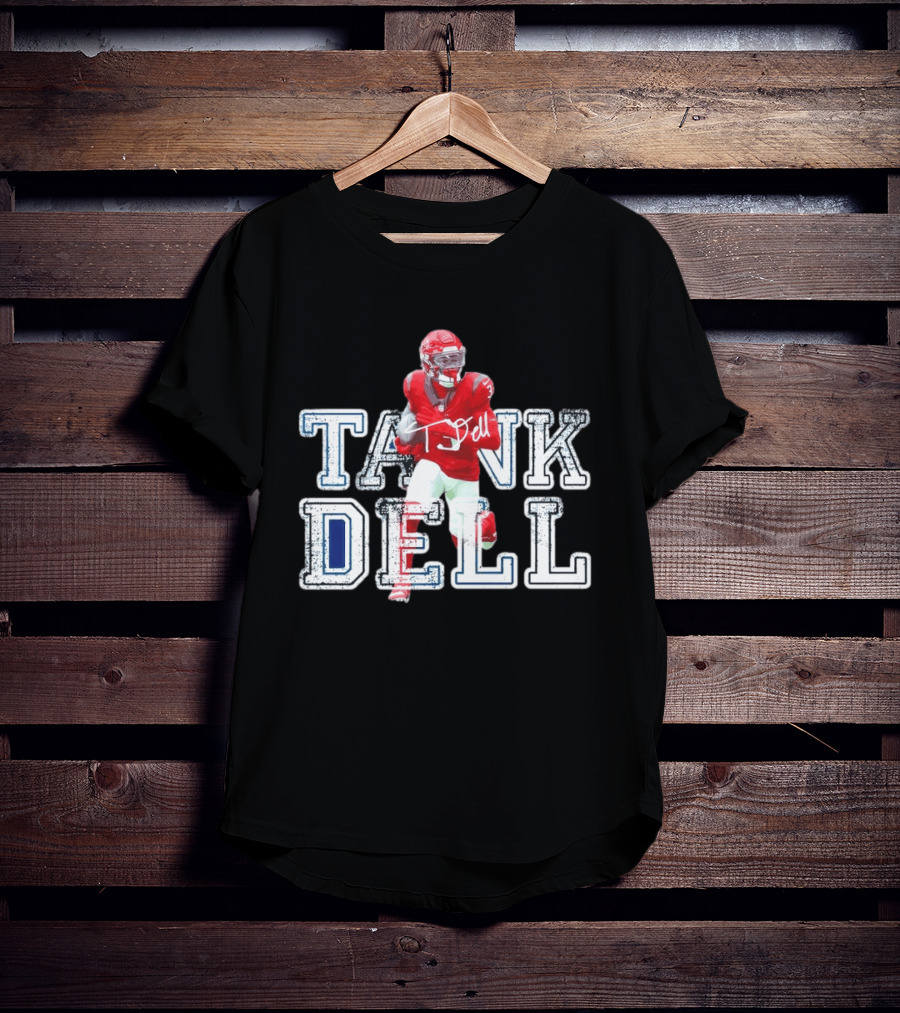 Houston Texans Tank Dell Football Player Run Action T-Shirt