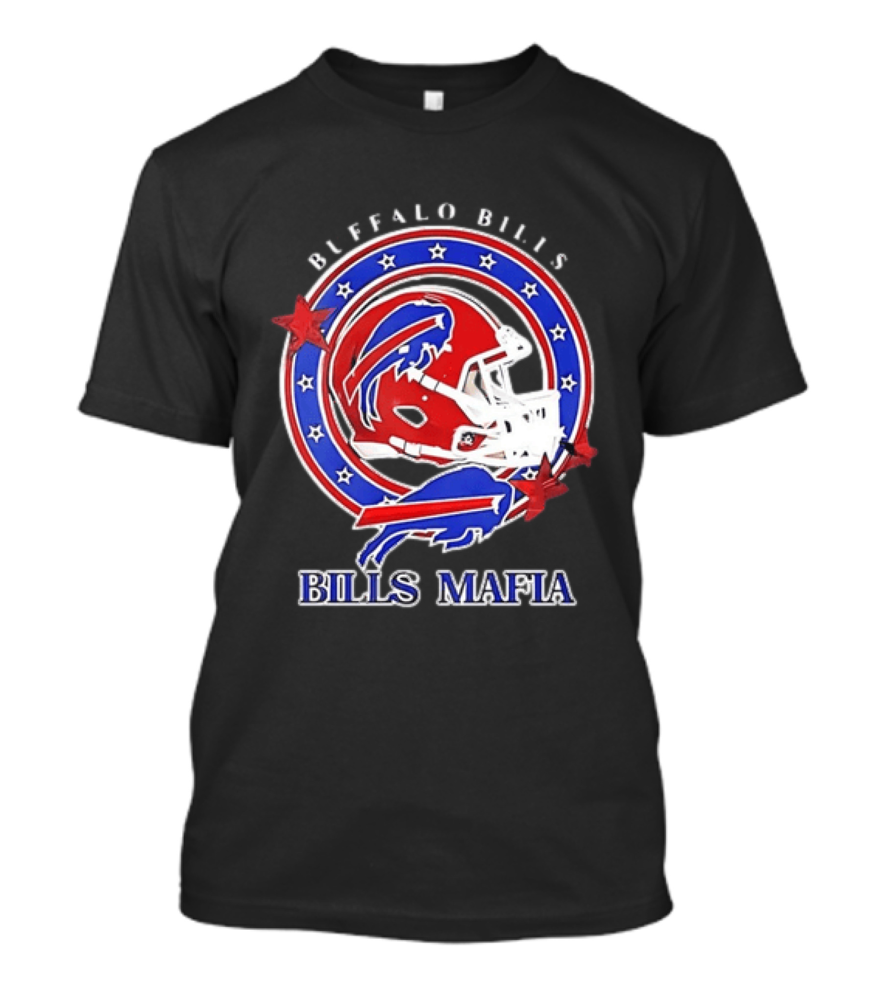 Buffalo Bills Bills Mafia Football Helmet Stars Oval T-Shirt