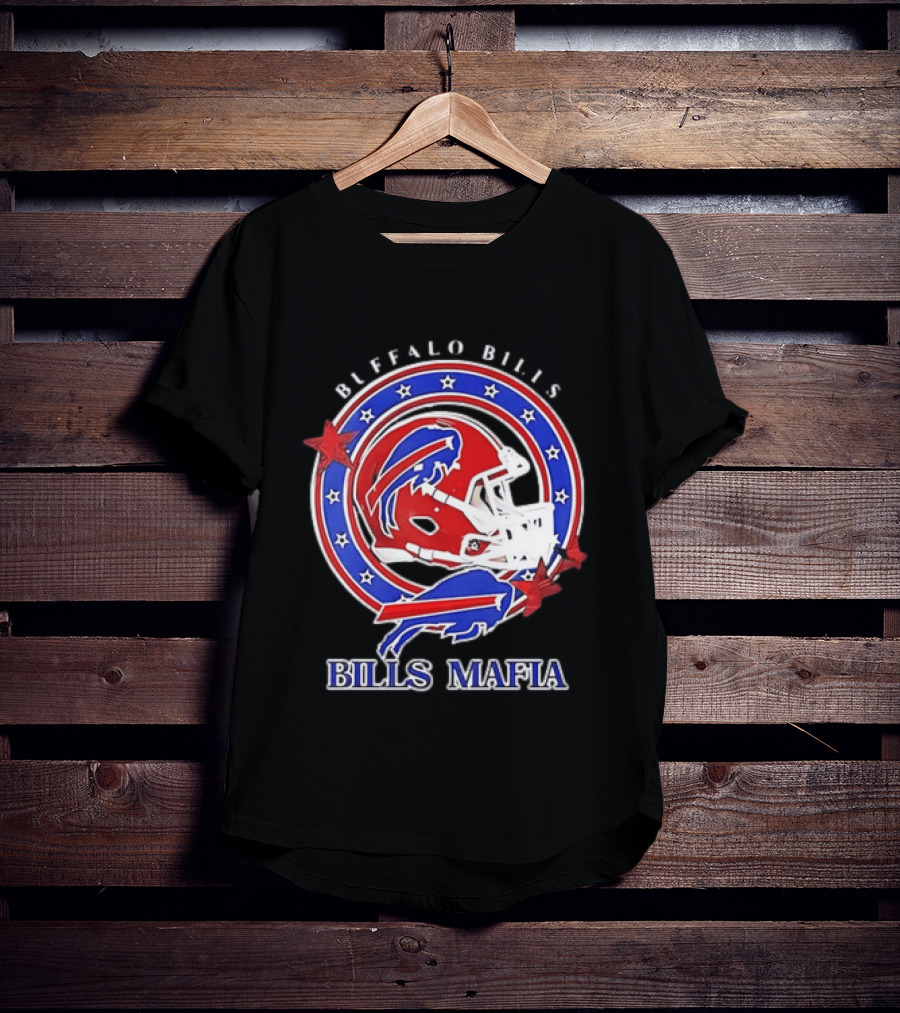 Buffalo Bills Bills Mafia Football Helmet Stars Oval T-Shirt
