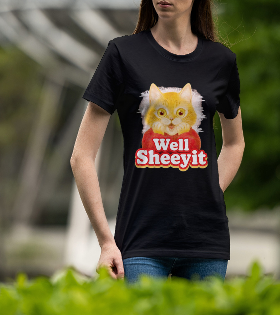 Well Sheeyit Surprised Orange Cat Humor T-Shirt