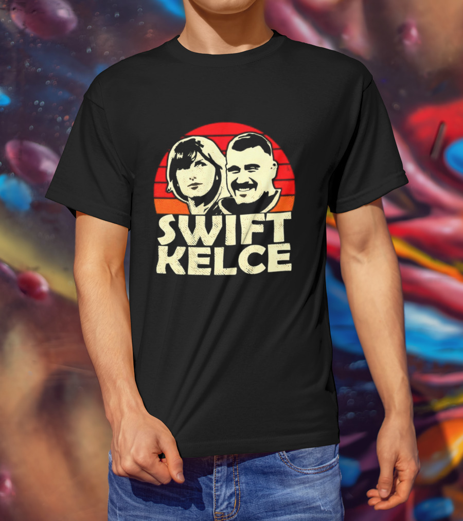 Kansas City Chiefs Swift Kelce Red Sunset T-Shirt