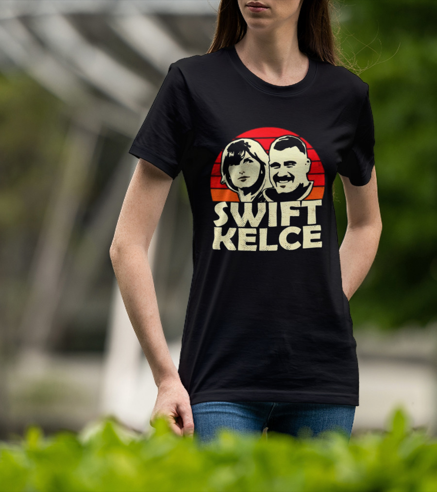 Kansas City Chiefs Swift Kelce Red Sunset T-Shirt