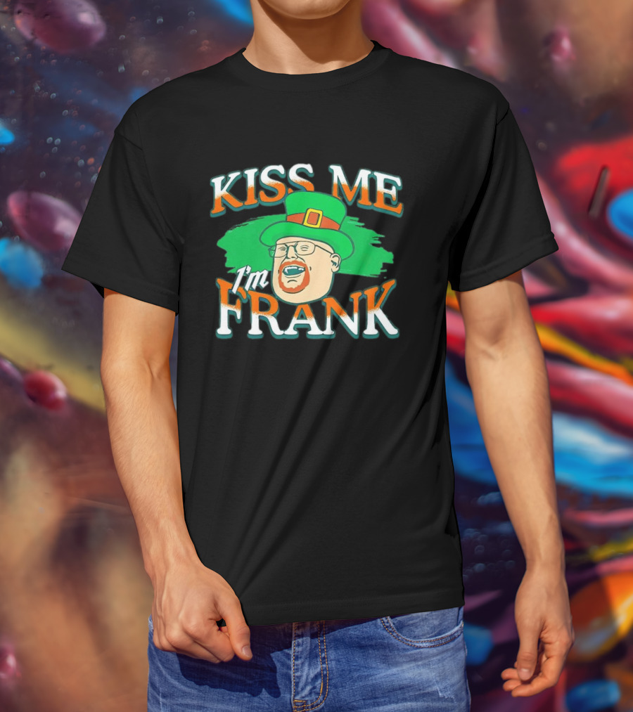 Kiss Me I'm Frank Leprechaun Hat Ginger Beard T-Shirt