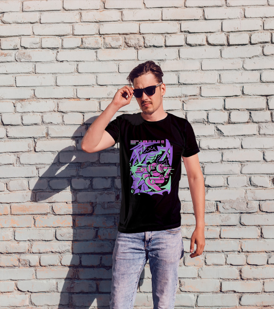 Metroid Space Pirate Skirmish Neon Glitch T-Shirt
