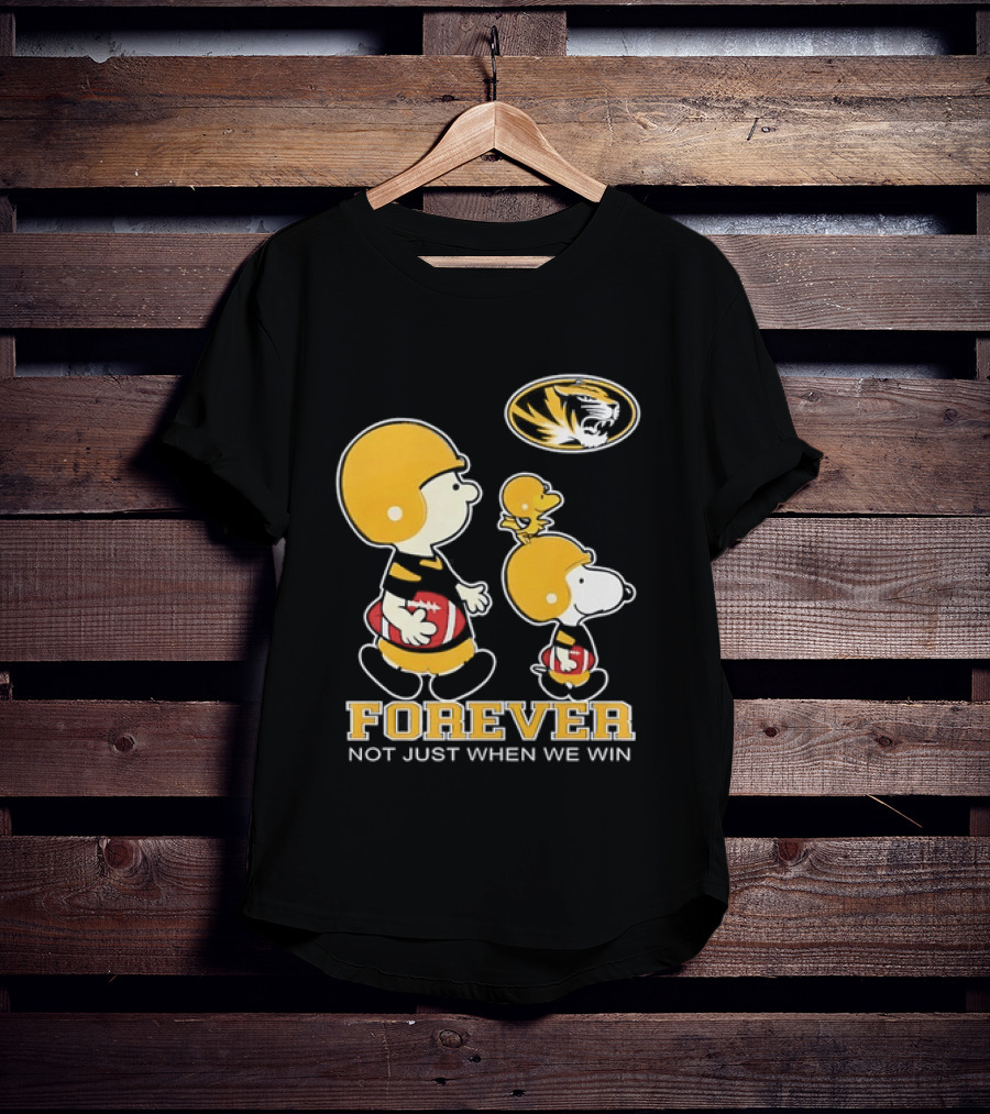 Peanuts Characters Football Mizzou Spirit Forever Not Just When We Win T-Shirt