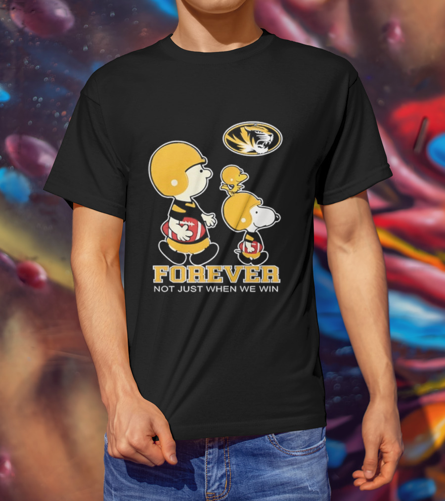 Peanuts Characters Football Mizzou Spirit Forever Not Just When We Win T-Shirt