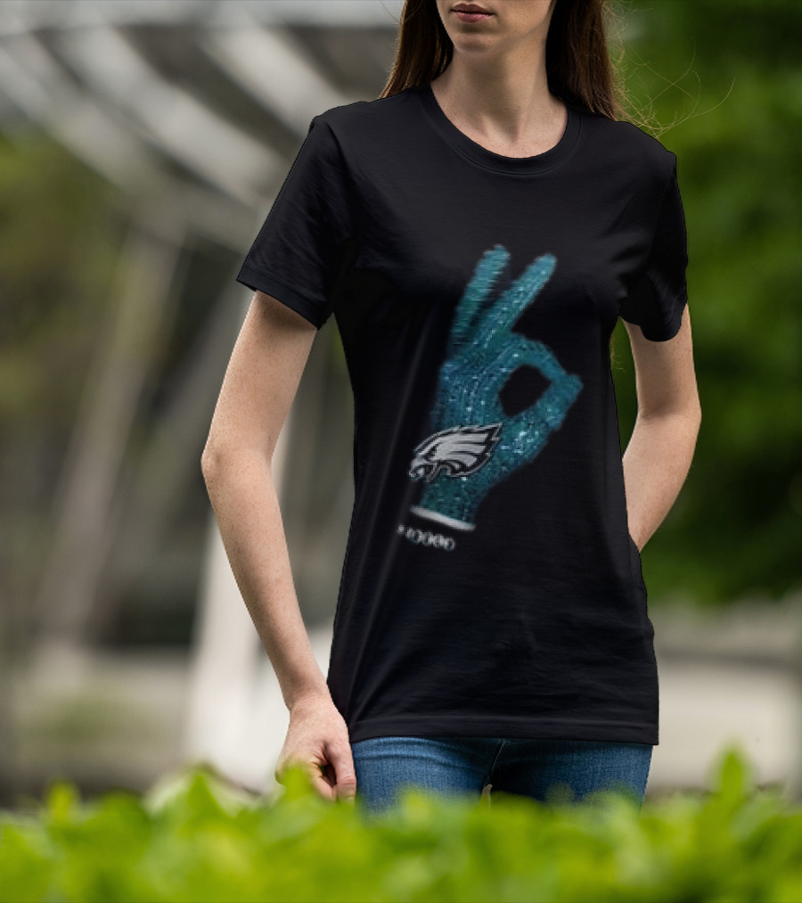 Philadelphia Eagles Glitter Glove OK T-Shirt