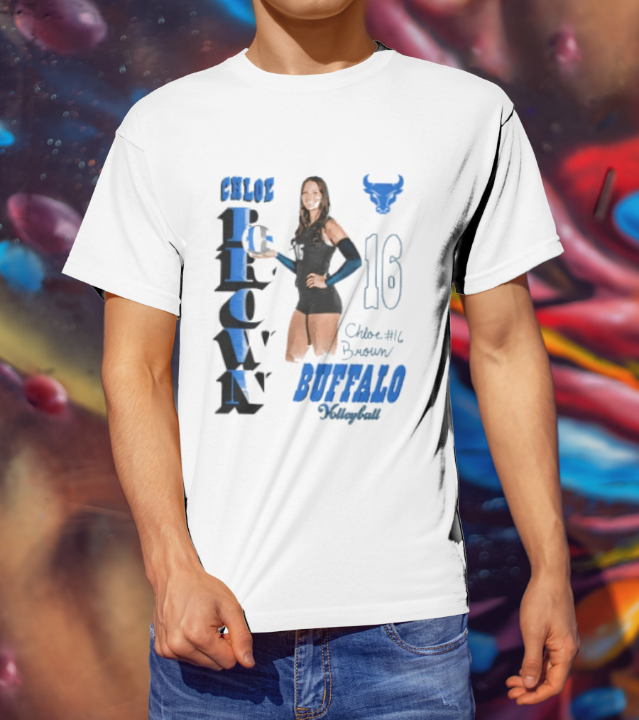 Chloe Brown Buffalo Volleyball Player Number 16 T-Shirt
