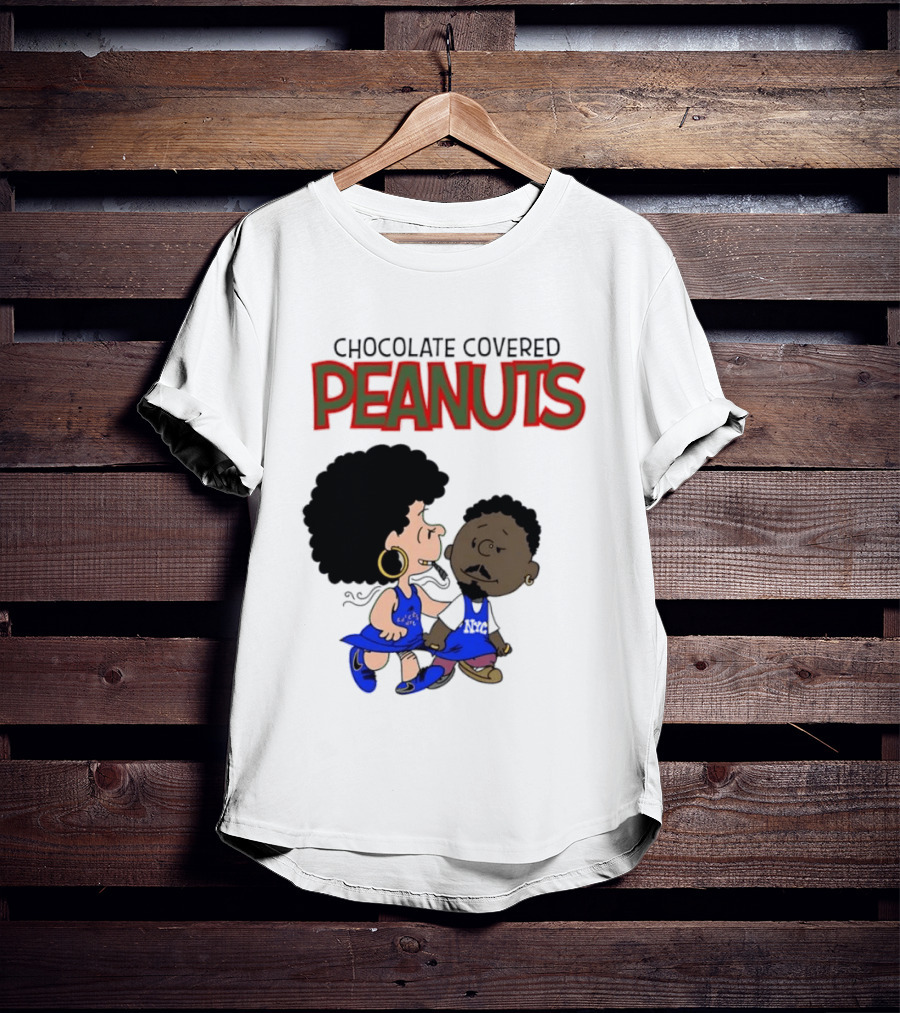 Chocolate Covered Peanuts Characters In Knicks Jerseys T-Shirt