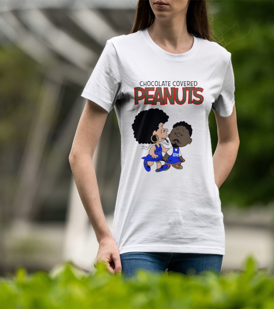 Chocolate Covered Peanuts Characters In Knicks Jerseys T-Shirt