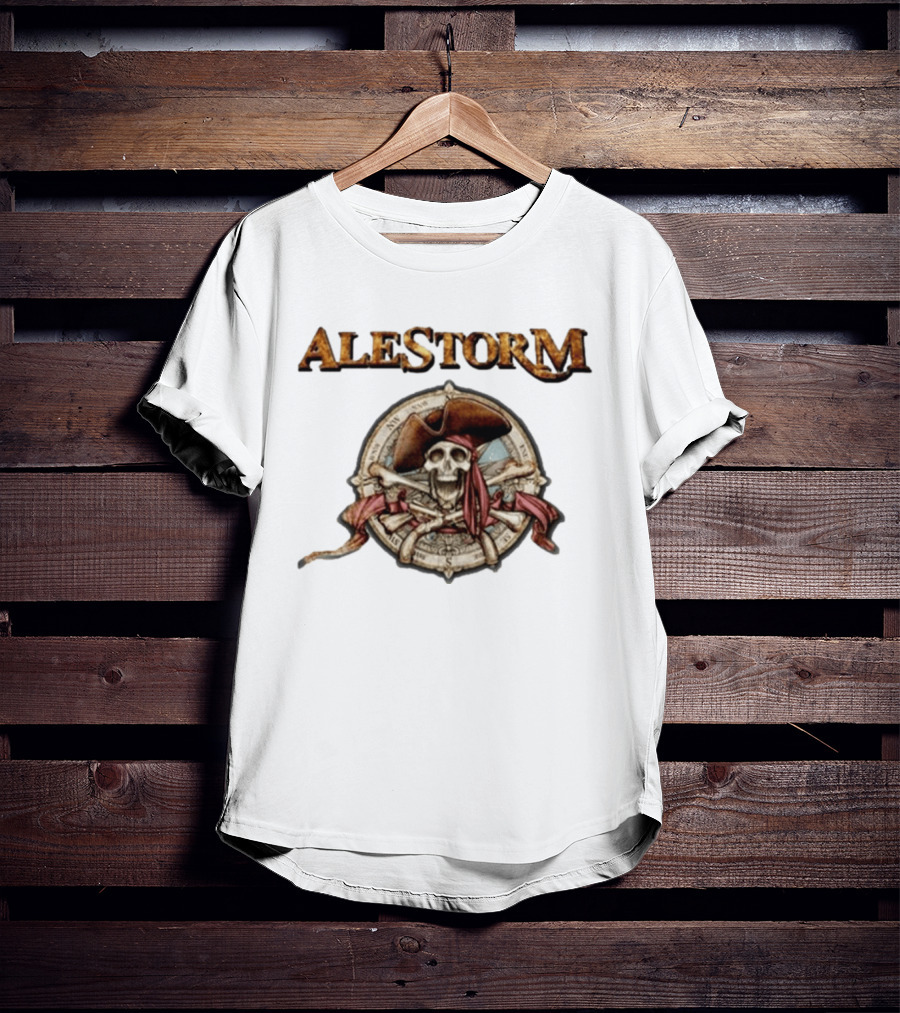 ALESTORM Pirate Skeleton Nautical Compass Skulls Crossbones T-Shirt