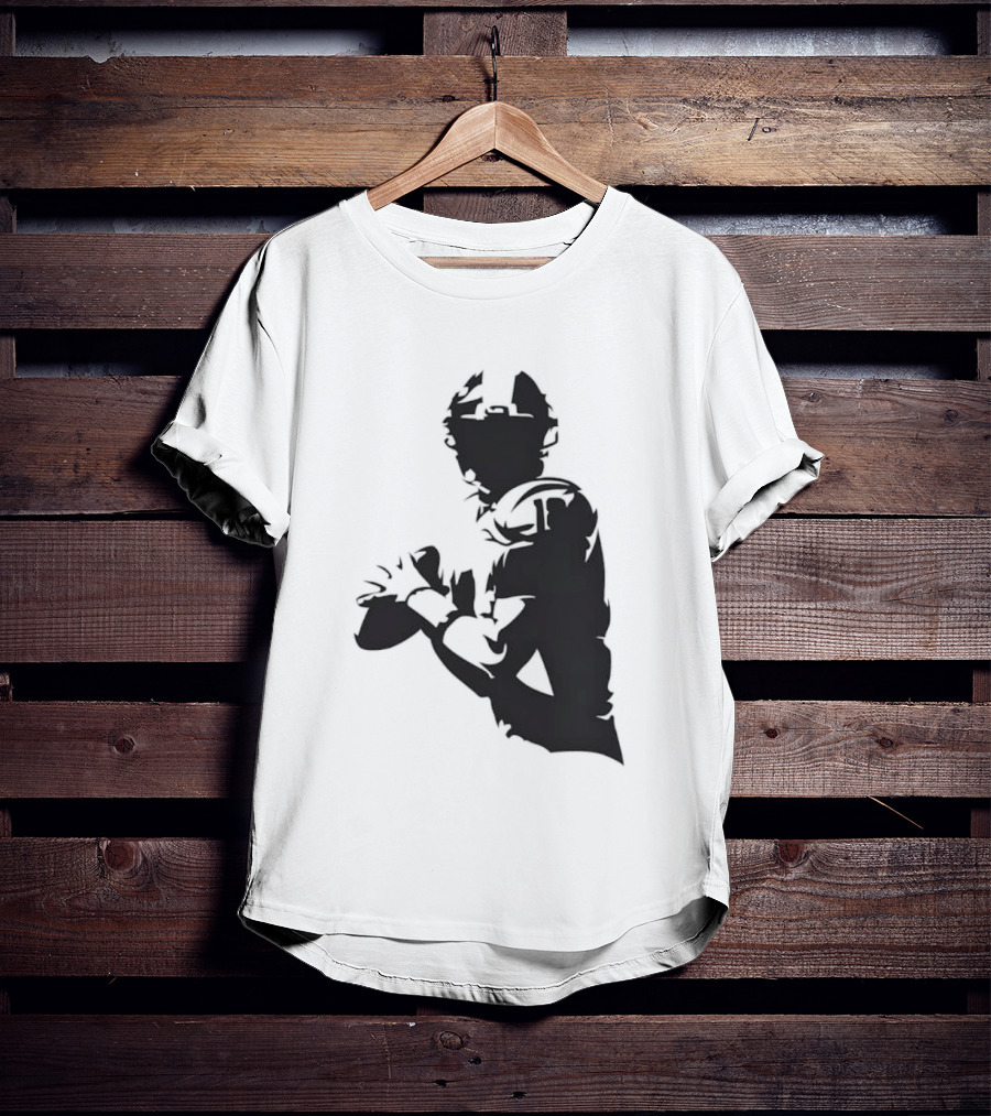 Quarterback Player Silhouette American Football Sports T-Shirt