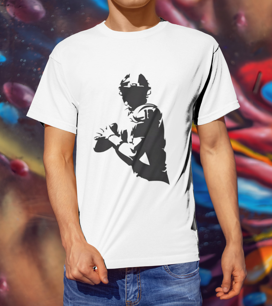Quarterback Player Silhouette American Football Sports T-Shirt
