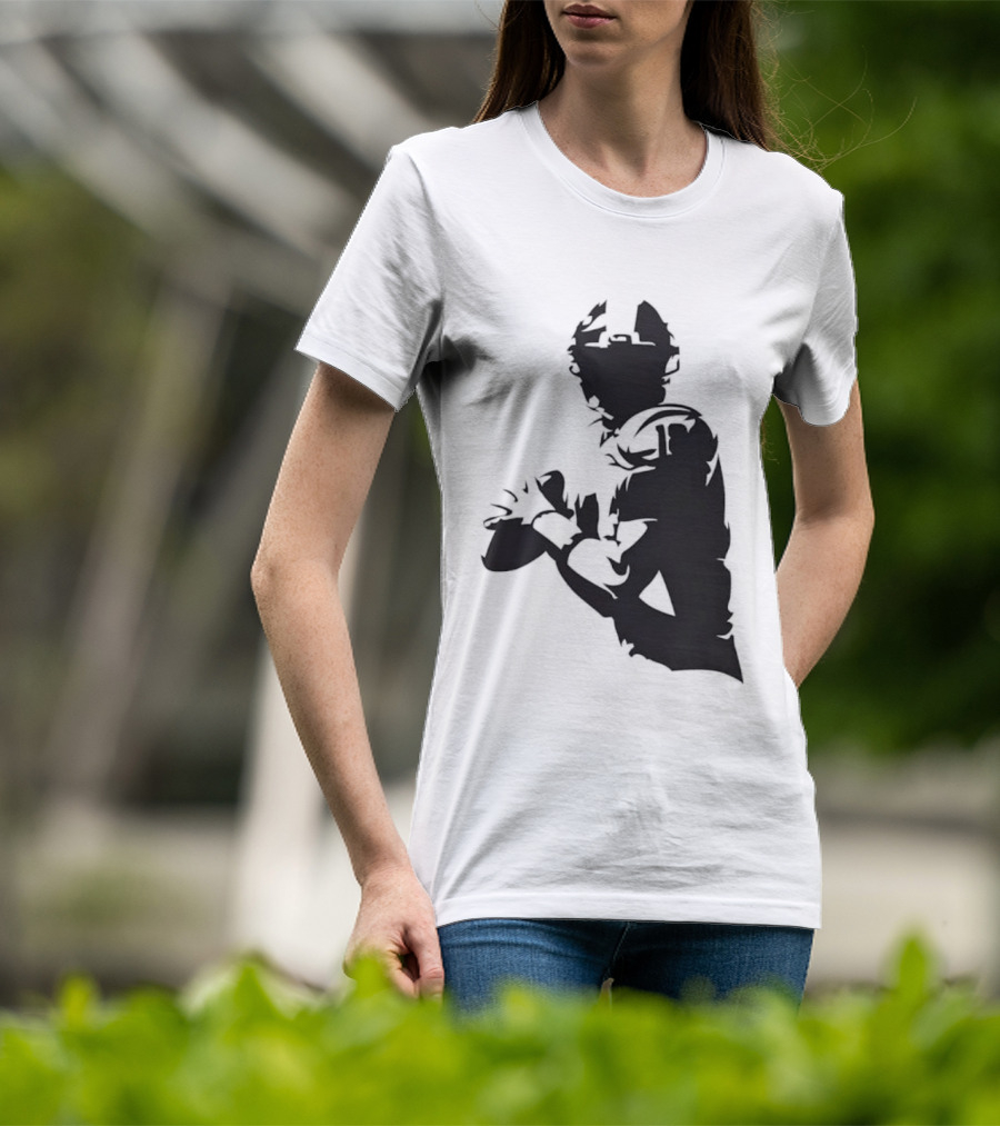 Quarterback Player Silhouette American Football Sports T-Shirt