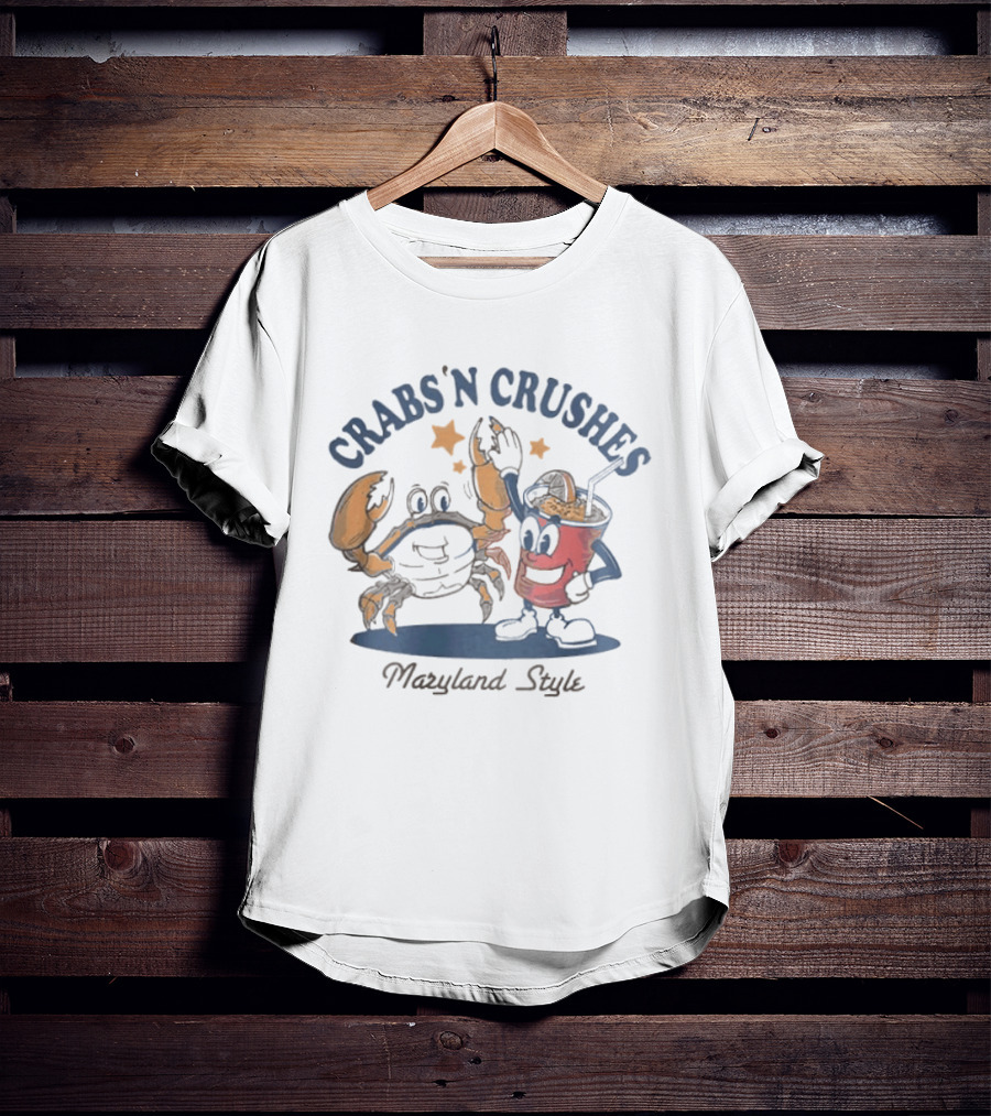 Crabs'n Crushes Maryland Style Cartoon T-Shirt