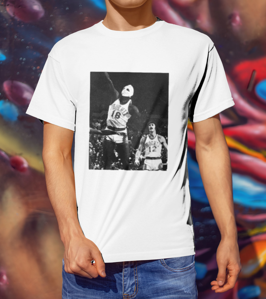 Curtis Perry Wearing Hockey Mask During Phoenix Suns NBA Game T-Shirt