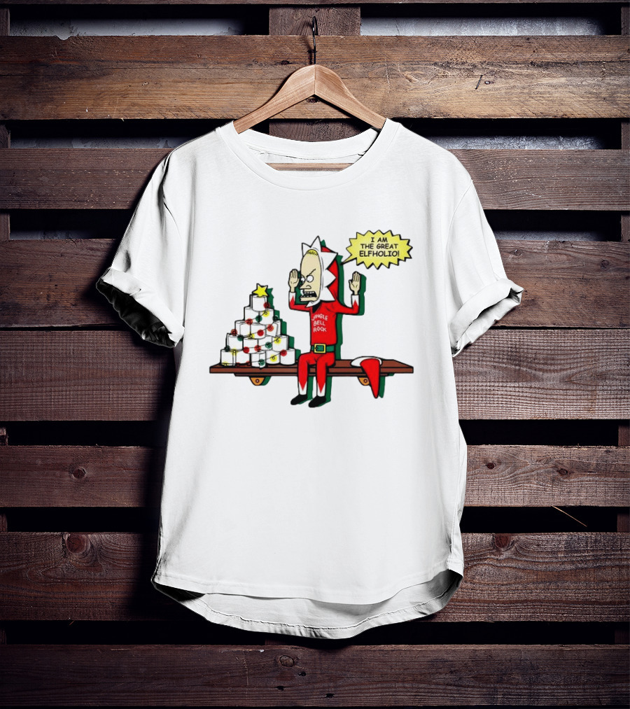 Beavis Jingle Bell Rock I Am The Great Elfholio Christmas T-Shirt
