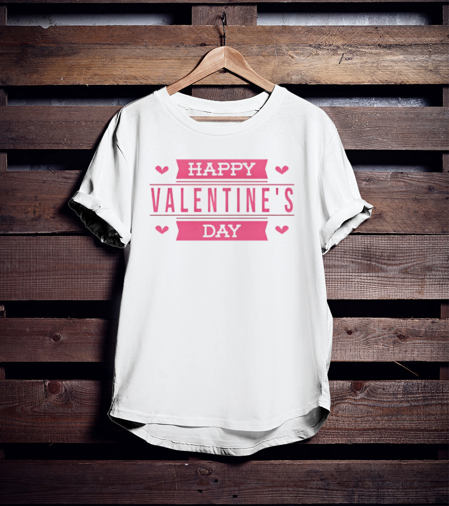 Happy Valentine's Day Pink Hearts Celebration T-Shirt