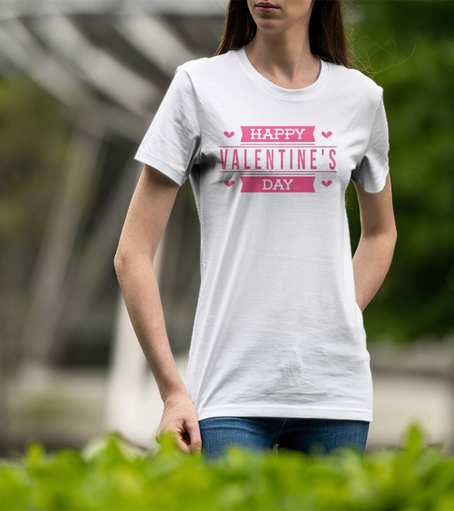 Happy Valentine's Day Pink Hearts Celebration T-Shirt