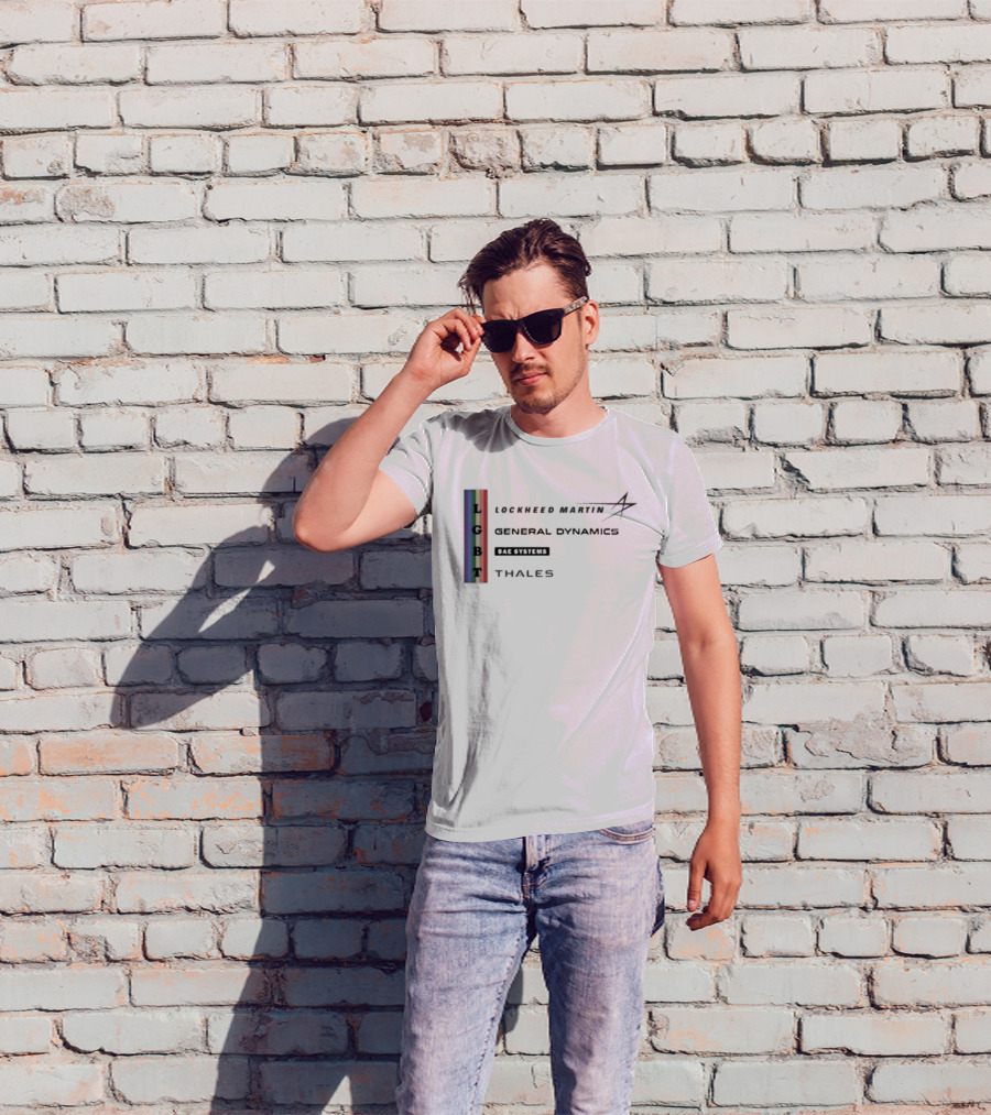 Lockheed Martin General Dynamics BAE Systems Thales LGBT Rainbow Vertical T-Shirt