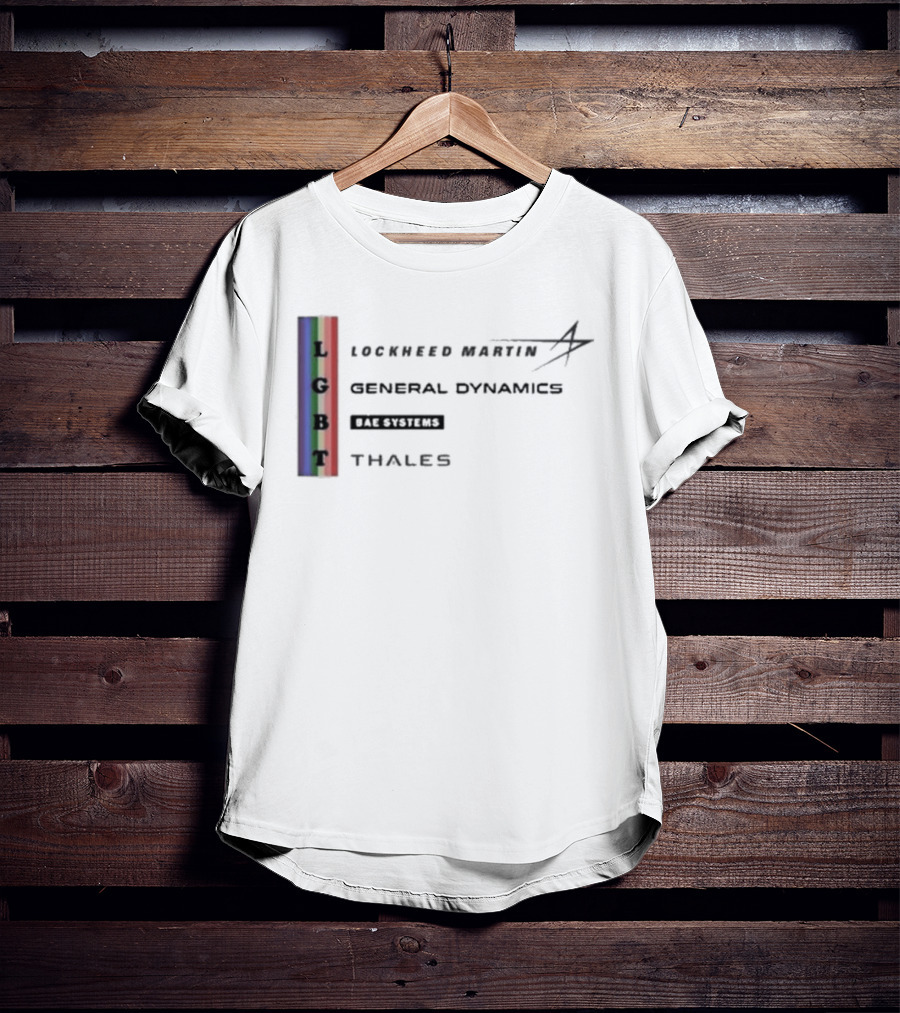 Lockheed Martin General Dynamics BAE Systems Thales LGBT Rainbow Vertical T-Shirt