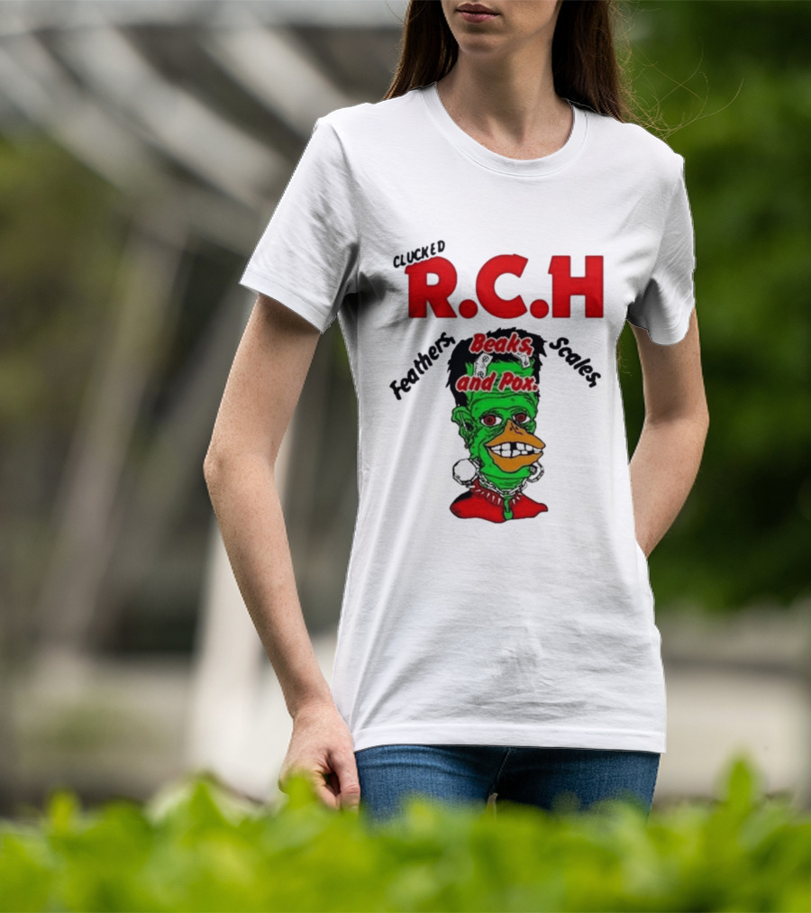 Clucked RCH Feathers Beaks Scales And Pox Green T-Shirt