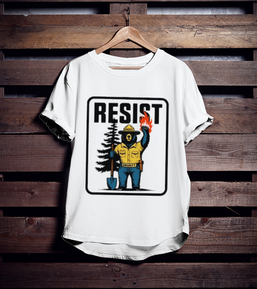 Resist Smokey Fire Prevention Bear California Forest T-Shirt