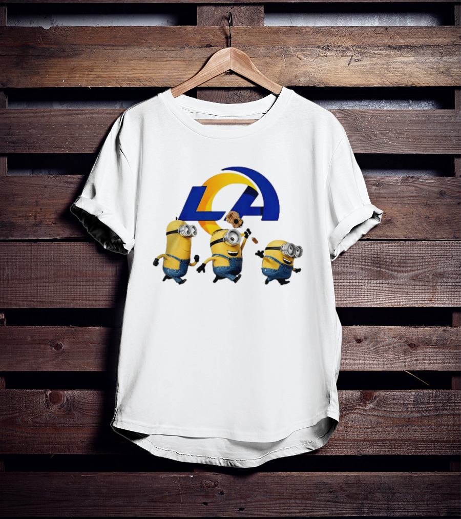Minions LA Rams Football Team Crossover Fun T-Shirt
