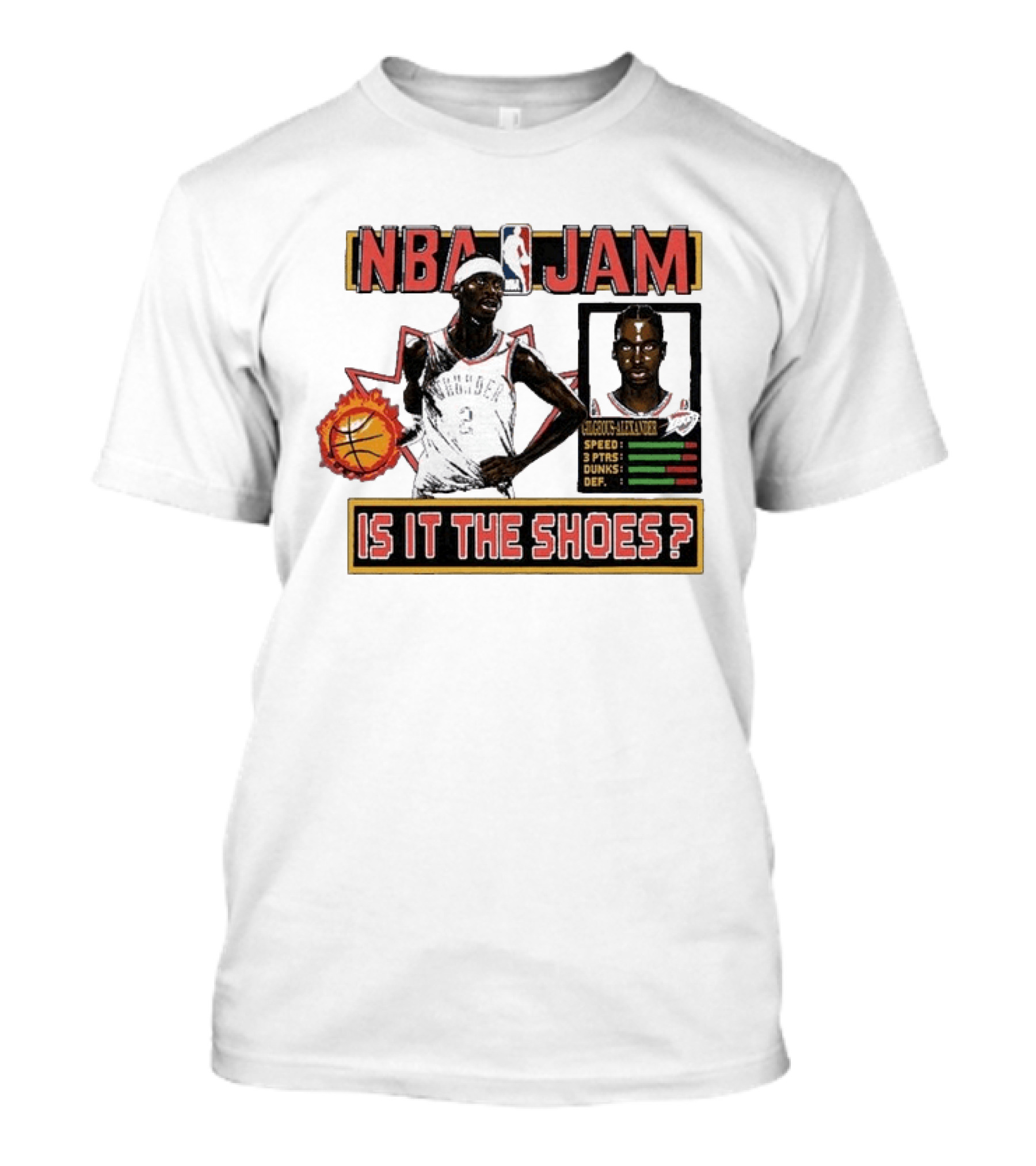 Shai Gilgeous Alexander Oklahoma City Thunder NBA Jam Is It The Shoes Homage Tri Blend T-Shirt