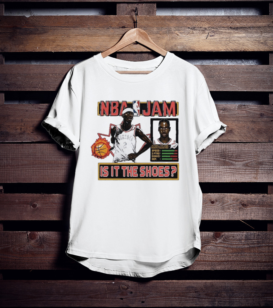 Shai Gilgeous Alexander Oklahoma City Thunder NBA Jam Is It The Shoes Homage Tri Blend T-Shirt