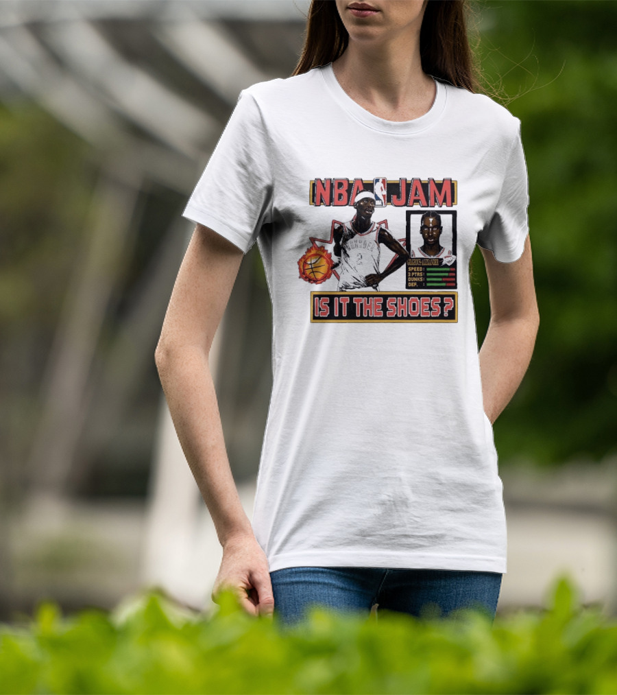 Shai Gilgeous Alexander Oklahoma City Thunder NBA Jam Is It The Shoes Homage Tri Blend T-Shirt