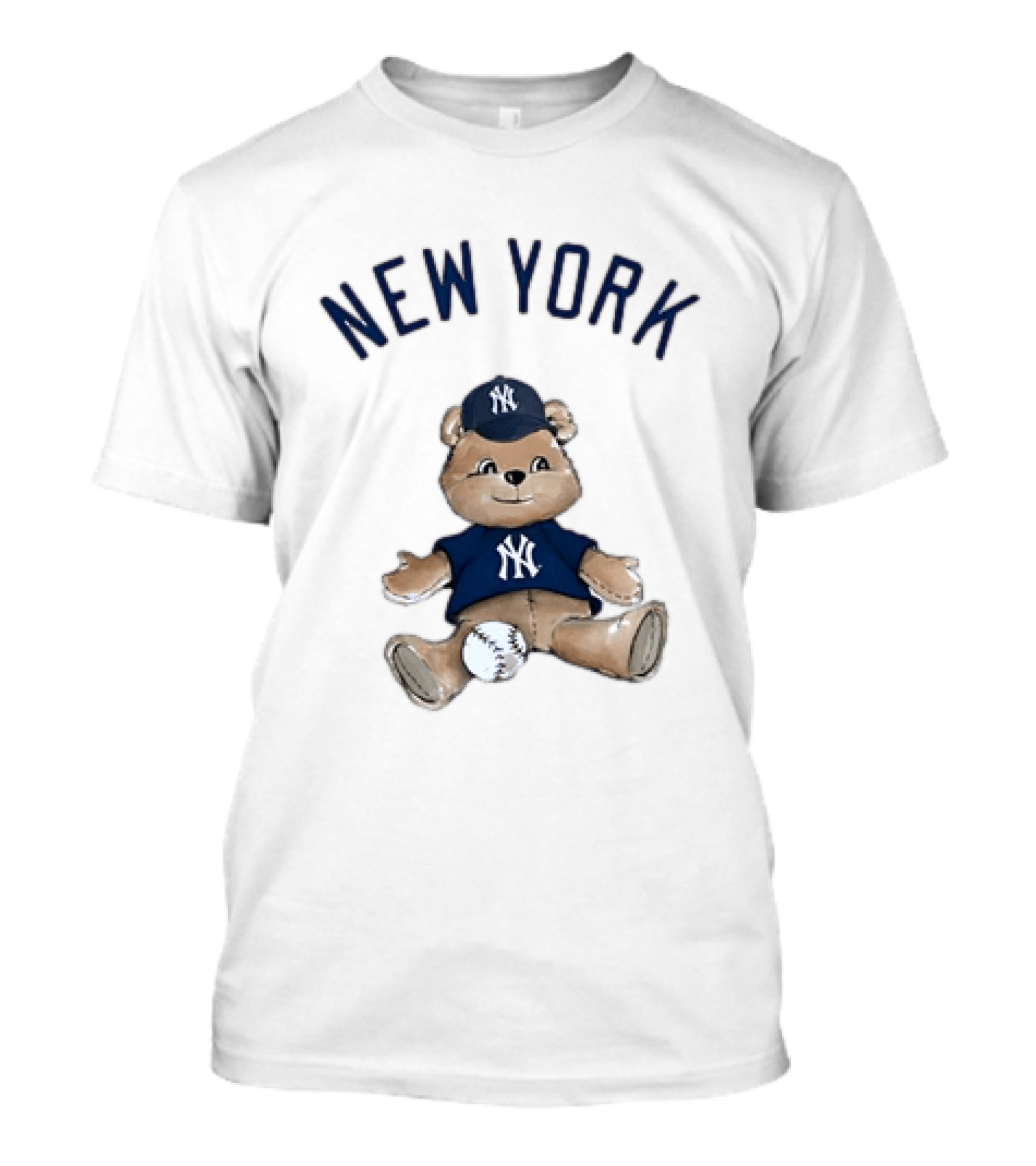 New York Yankees Teddy Bear With Baseball Cap And Baseball Youth T-Shirt
