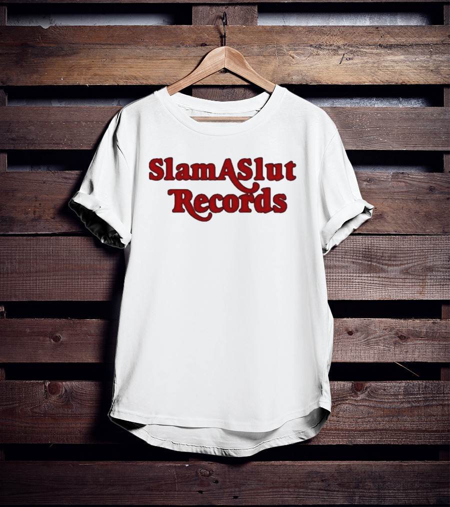 SlamASlut Records Vintage Inspired Music Label T-Shirt