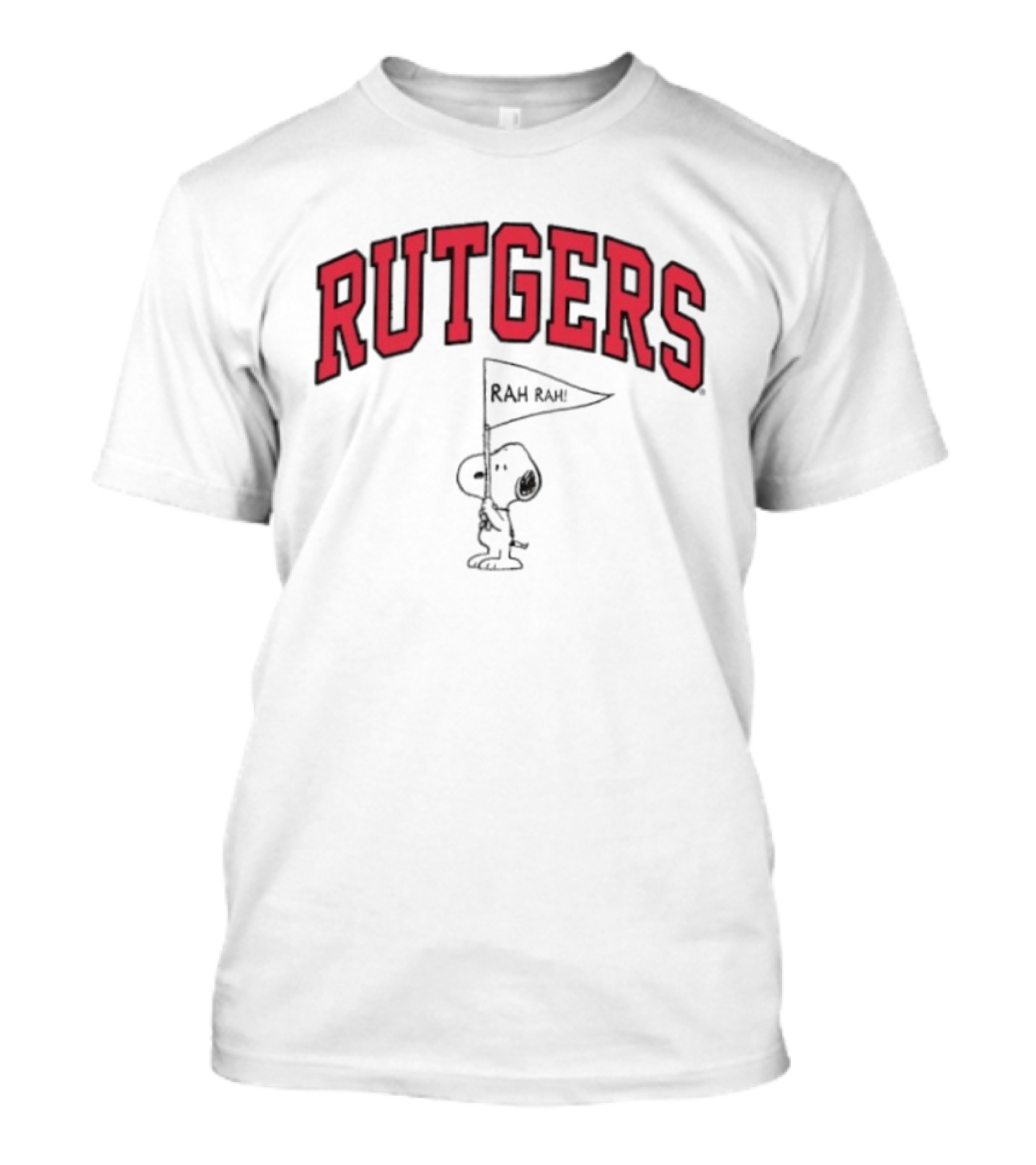 Rutgers Scarlet Knights Snoopy Rah Rah Flag T-Shirt