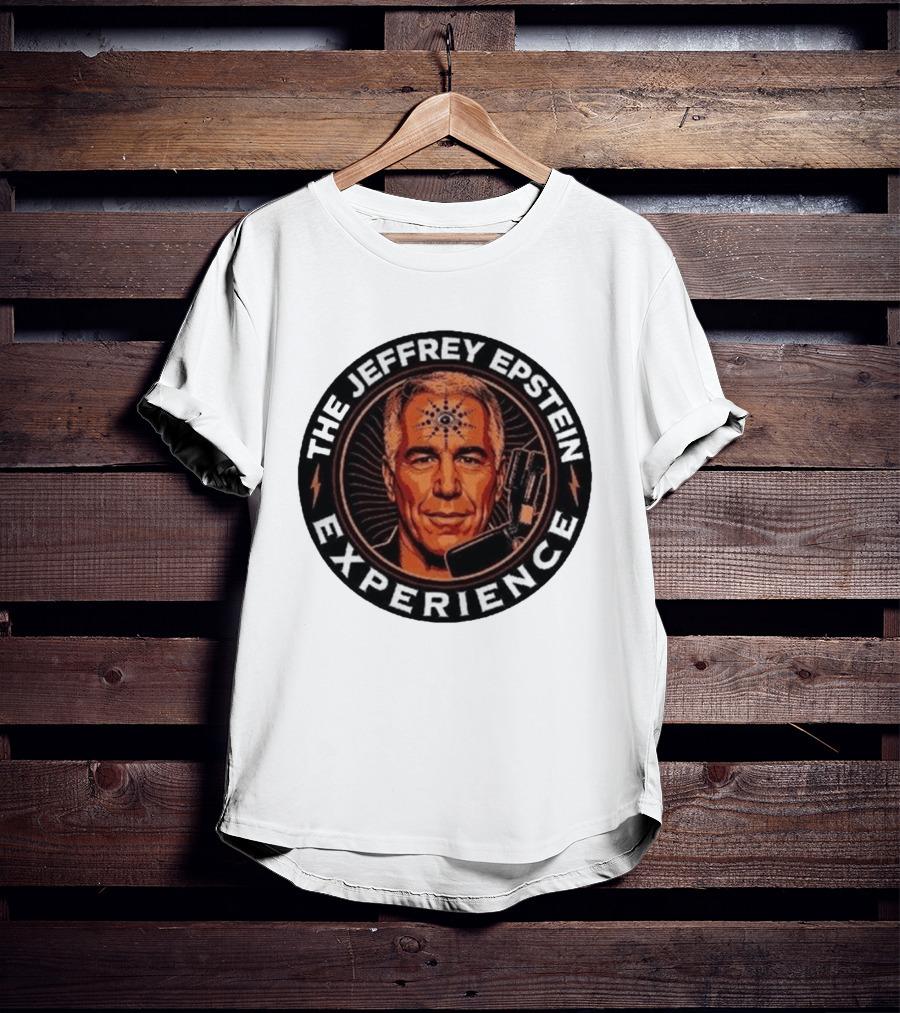 The Jeffrey Epstein Experience Meme Parody Headshot With Microphone And Psychedelic T-Shirt