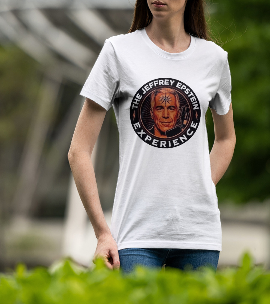 The Jeffrey Epstein Experience Meme Parody Headshot With Microphone And Psychedelic T-Shirt