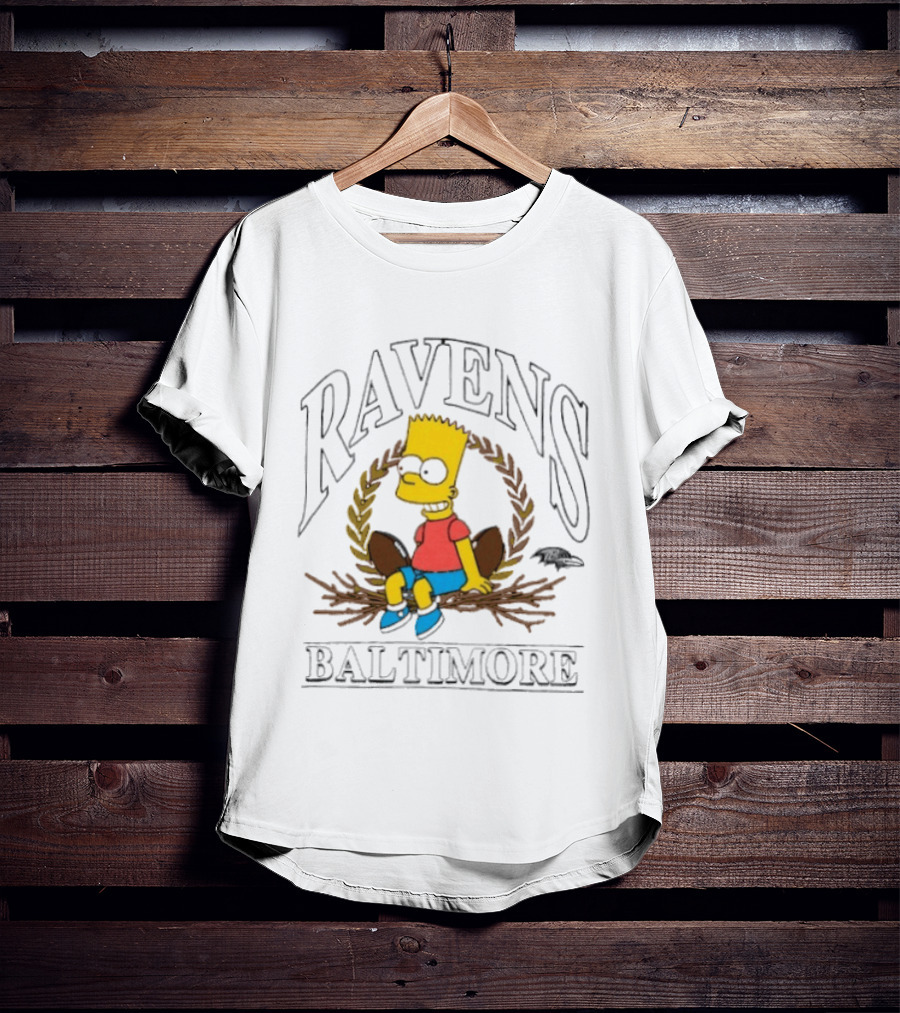 Baltimore Ravens Bart Simpson Crossover 2025 T-Shirt