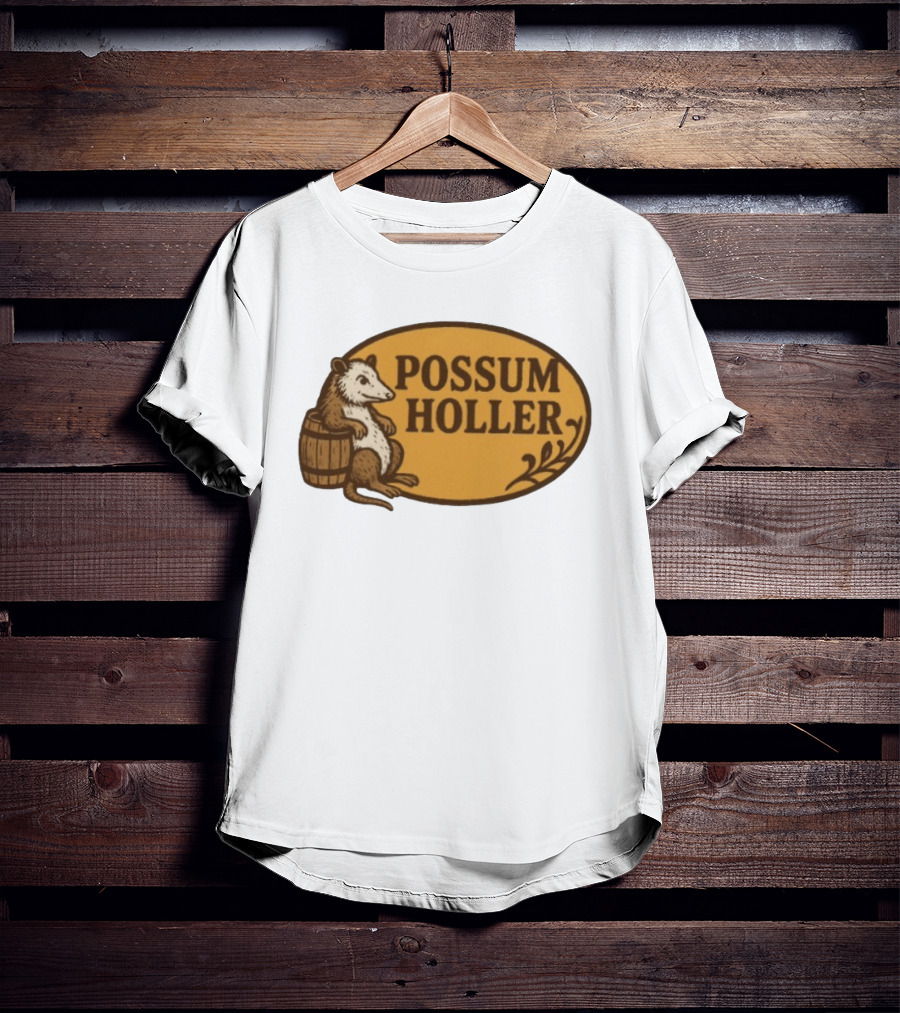 Possum Holler Rustic Opossum With Barrel T-Shirt