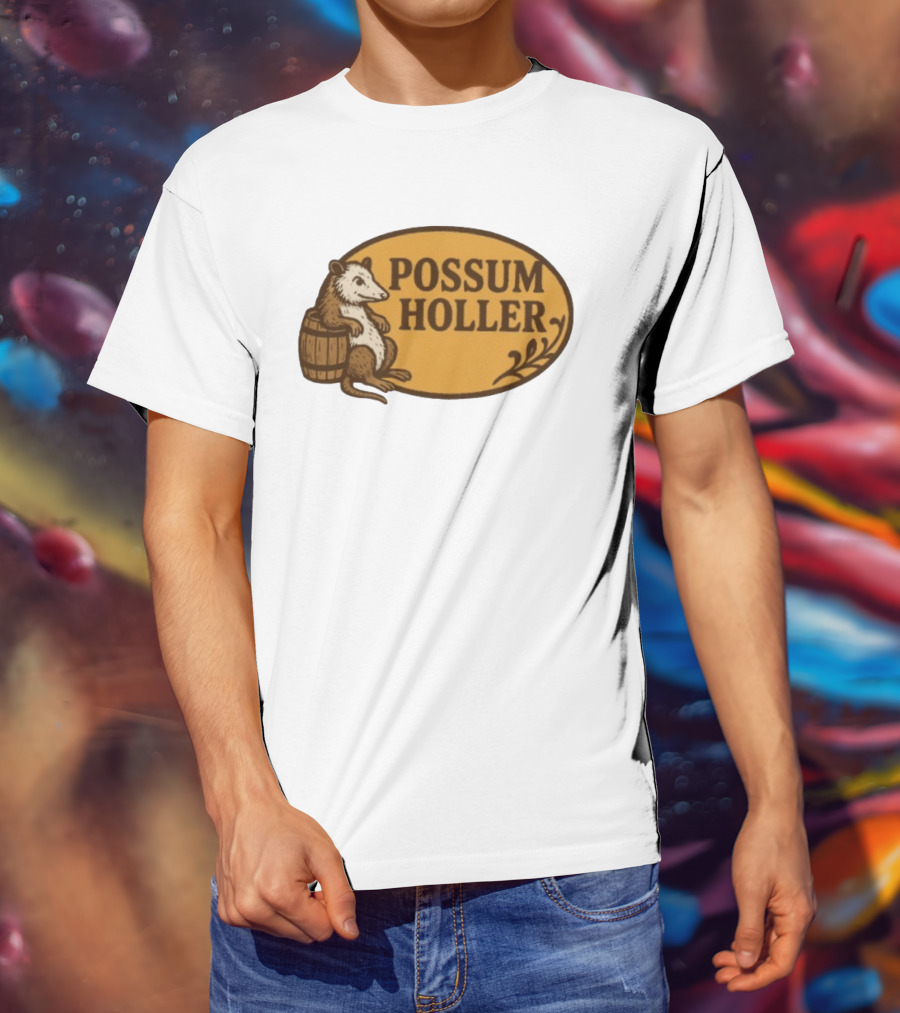 Possum Holler Rustic Opossum With Barrel T-Shirt