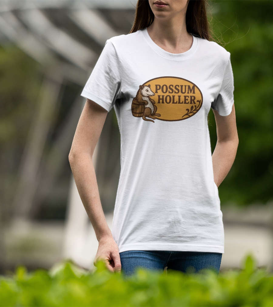 Possum Holler Rustic Opossum With Barrel T-Shirt