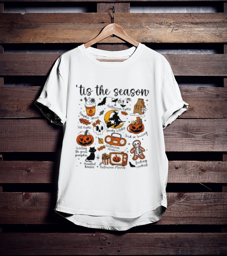 Tis The Season Pumpkin Spices Spooky Witches Halloween Trick Or Treat T-Shirt