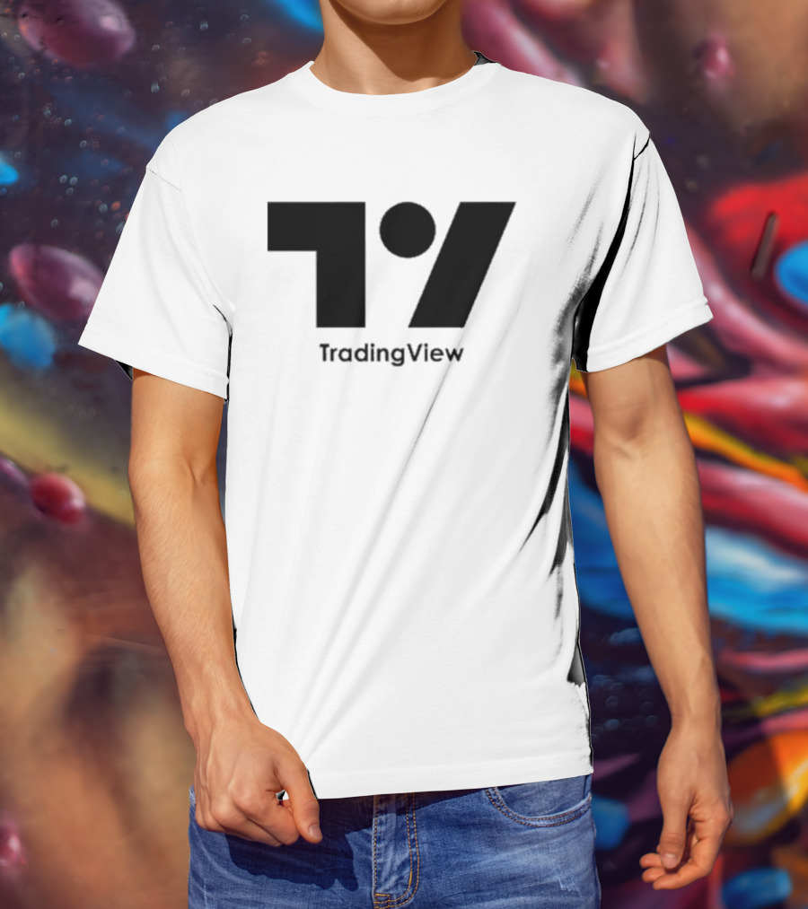 TradingView Bold Minimalist Block Monochrome T-Shirt