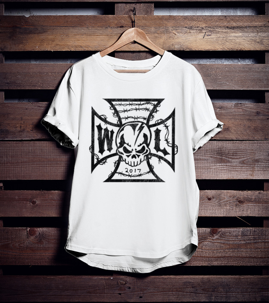 Warren Lotas Iron Cross Skull W L 2017 White T-Shirt