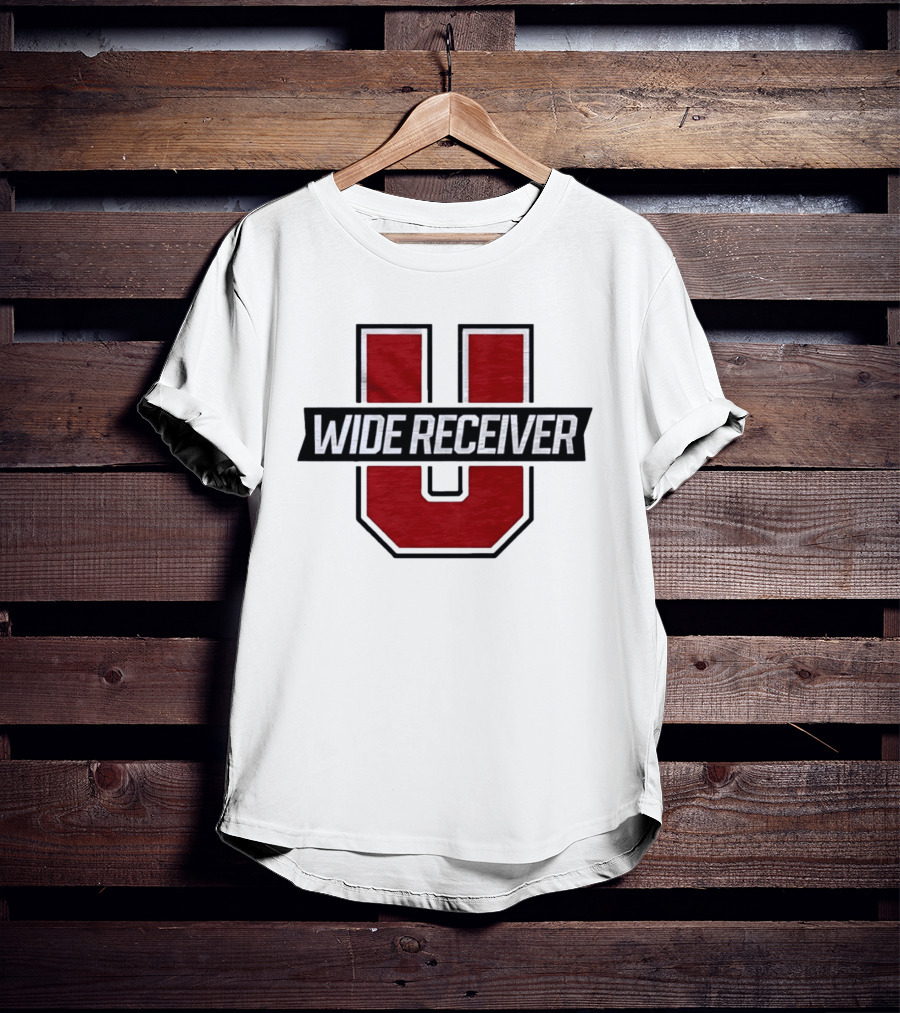 Wide Receiver U Team Red Black Block Lettering T-Shirt